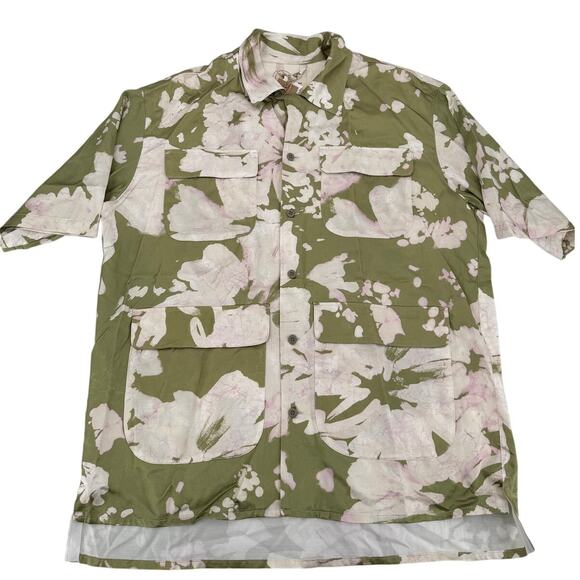 NWT Nicholas Daley Green Calypso Aloha Short Sleeve Shirt Men's Size MEDIUM - Picture 7 of 12